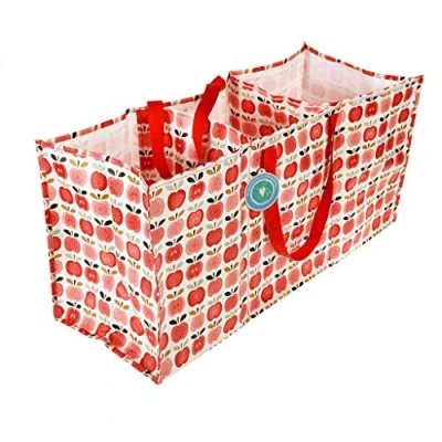 Image of Reusable Recycling Bag with Three Compartments Vintage Apple Design