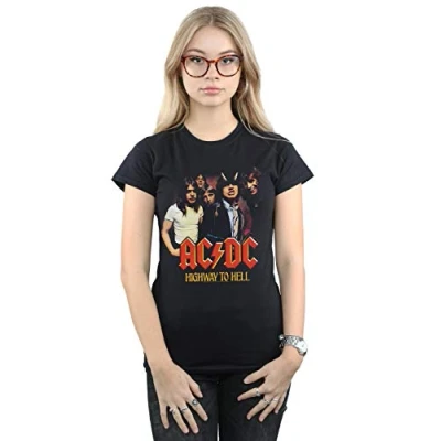 Image of Absolute Cult ACDC Women&#039;s Highway to Hell Group T Shirt Black Large