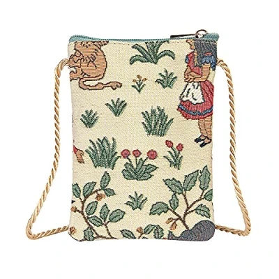 Image of Signare Tapestry Mini Crossbody Phone Bag, Ladies Purse for Phone, Mobile Purse, Smart Bag (Alice in Wonderland)