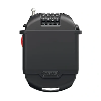 Image of ABUS special lock Combiflex 2503/120 + bracket UCH 2503 suitable as luggage lock, ski helmet 120 cm steel cable with combination code black