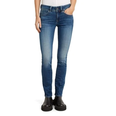 Image of G Star Women&#039;s Midge Saddle Straight Jeans, Multicolour (medium indigo aged D07145 8968 6028), 28W / 32L