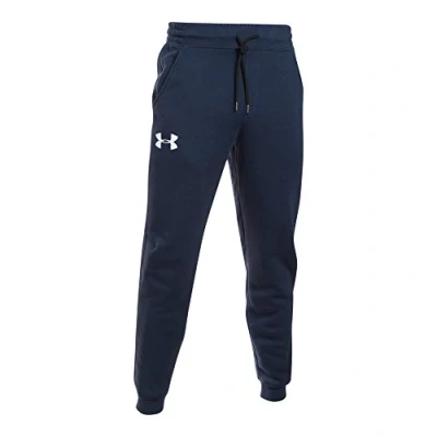 Image of Under Armour Men&#039;s Rival Cotton Jogger Pants Midnight Navy, Small/Medium