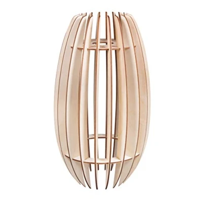 Image of Rayher 62901505 Lampshade Construction Kit with Interlocking Parts, Scandi Design Wood Building Set, 22 Slot Together Pieces, Natural, 20x20x35cm