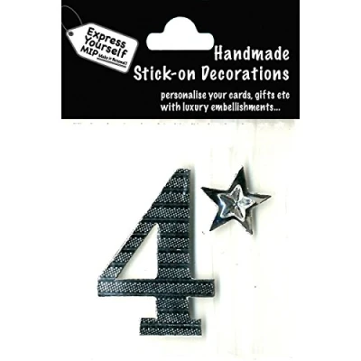Image of Express Yourself Number Sticker 4 Color: Silver