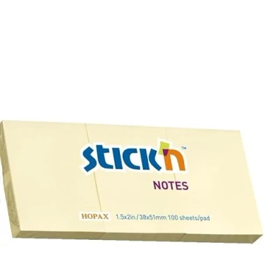 Image of Stick N 21003 38x51mm Pastel Sticky Note Yellow (Pack of 12 Pads)