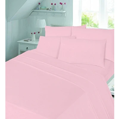Image of Looms Work® THERMAL 100% Brushed Cotton Boys &amp; Girls Cot Bed/Toddler Bed Fitted Sheet Or Duvet Cover Set (Pink, Sheet)