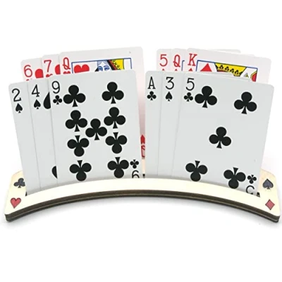 Image of 2 x Wooden Playing Card Holders 24cm