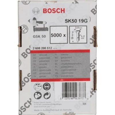 Image of Bosch Professional 5000x Finish Nails SK50 16G (1.2/18 g, 2.0x1.00x19 mm, Galvanised, Accessories for Nail Guns, Pneumatic Nailers)
