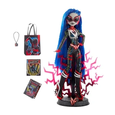 Image of Monster High Deadfast Ghoulia Yelps SDCC 2024 Exclusive Doll Tech Savvy Upgrade with Comic Con Badge, Mini Figure, and Book