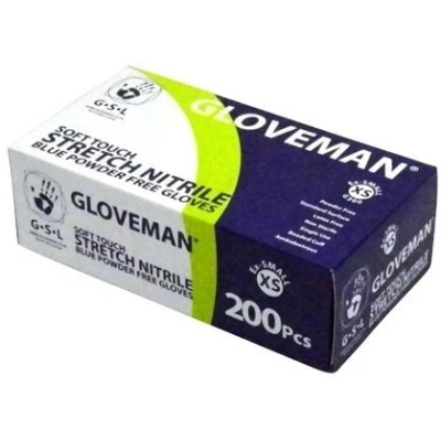 Image of Gloveman Blue Nitrile Gloves (Box of 200) (Large)