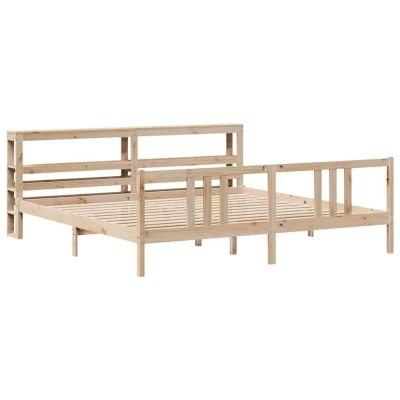 Image of vidaXL Bed Frame with Headboard without Mattress 180x200 cm Super King