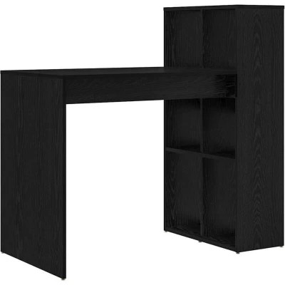 Image of vidaXL Writing Desk Black oak Particle board Small Storage
