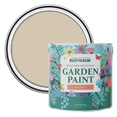 Image of Rust Oleum Beige Mould Resistant Garden Paint In Satin Finish Butterscotch 2.5L