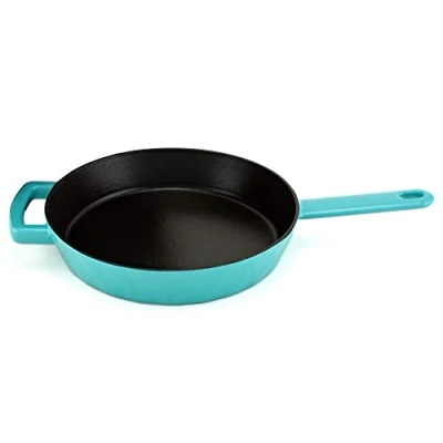 Image of HearthStone Cookware Diamond Enamelled cast Iron Frying pan, Turquoise, 24 cm. for All Surfaces, Including Induction and Oven.
