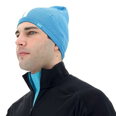Image of UYN O102195 NATYON PARALLELL Hat Unisex Diva Blue/White 1
