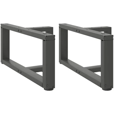 Image of vidaXL Coffee Table Legs T Shaped 2 PCs Anthracite Steel Durable Adjustable Furniture Support