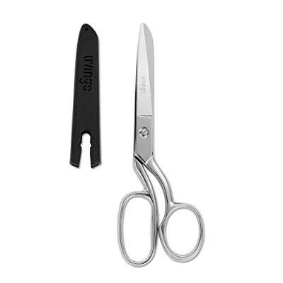 Image of LIVINGO 8&quot; Professional Heavy Duty Tailor Fabric Scissors, Dressmaking Scissors for Sewing, Classic Stainless Steel Ultra Sharp Forged Shears, Bent