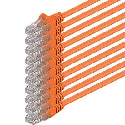 Image of 1m Cat 6 Ethernet Cable Gigabit RJ45 LAN Patch Cord Compatible with Internet, Router, Modem, Smart TV, PC &amp; Laptop Switch Modem orange 10 pieces