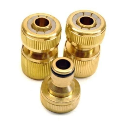 Image of Garden Mile Hose Tap Connectors Parts Jackets for Frost Protection (3pc Brass Connector Set)