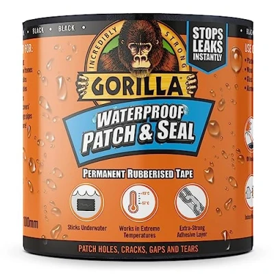 Image of Gorilla Waterproof Patch &amp; Seal Tape Black 3m