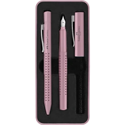 Image of Faber Castell Fountain pen M/Ballpoint set Grip 2010 rose shadows