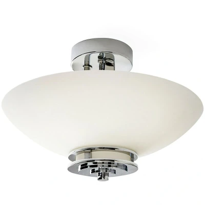 Image of Hendrik 3 Light Semi Flush Bathroom Ceiling Polished Chrome IP44, G9