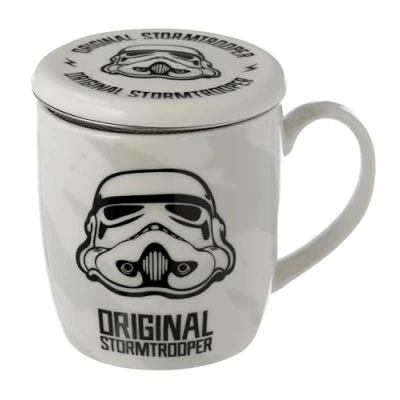 Image of Puckator The Original Stormtrooper Infuser Tea Coffee Mug Set with Lid Funny Home Accessories Cute Gifts for Girlfriend Large Mugs Men Women Hot Drinks Cups Presents Secret Santa Gift