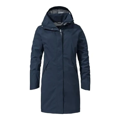 Image of Schöffel Women&#039;s Sardegna L Parka Rain Coat, Blazer Navy, 46 (EU)