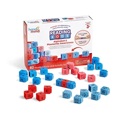 Image of Learning Resources Reading Rods Alphabet and Phonemic Awareness, Learn to Read, Word Building Activities, Letter Blocks, CVC Words, Spelling Toys, Tools for Kids, Phonics Toys
