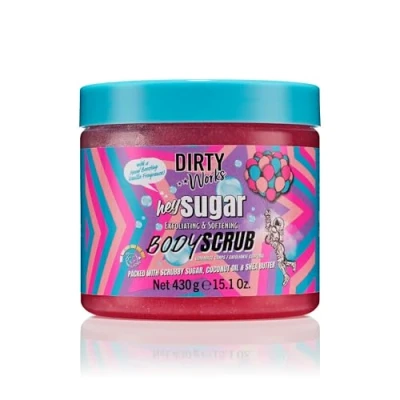 Image of Dirty Works Hey Sugar Body Scrub 430g Luxurious Exfoliation with Coconut Oil &amp; Shea Butter for Soft, Radiant Skin Mood Boosting Fragrance