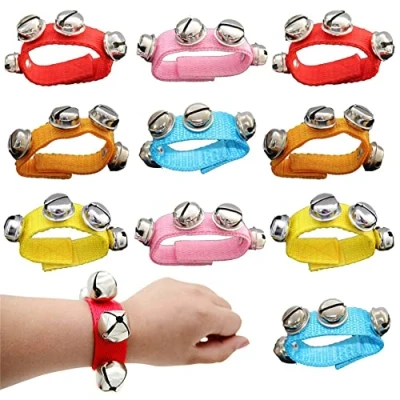 Image of 10 Pcs Multi Color Musical Rhythm Toys and Nylon Band Wrist Bell Ankle Bells Foot Instrument for Kids Baby Adult Best Holiday Birthday Party Gifts