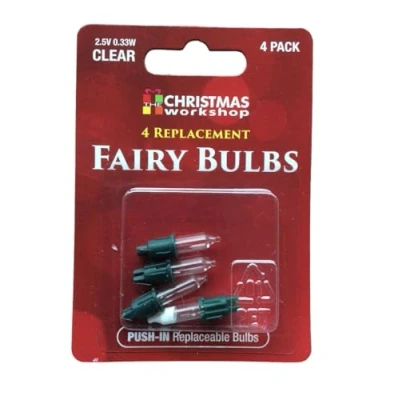 Image of Christmas Workshop 4X Replacement Fairy Bulbs (Clear 2.5V 0.33W)