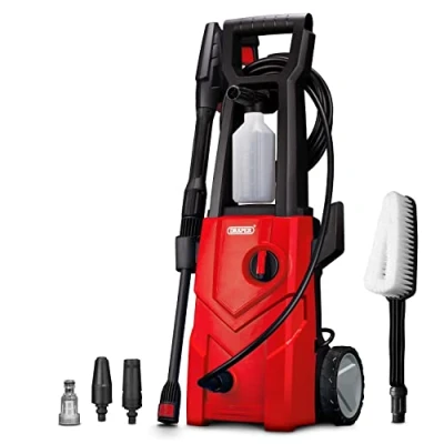 Image of Draper 230V Pressure Washer, 1,600W, 135Bar, Red