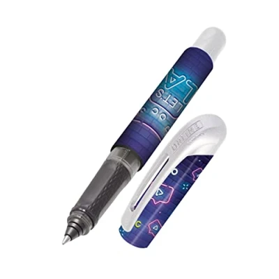 Image of Online ergonomic rollerball pen Let&#039;s Play for school &amp; college │ soft grip part left and right handed standard ink cartridges, refillable pens beginners, pupils, students