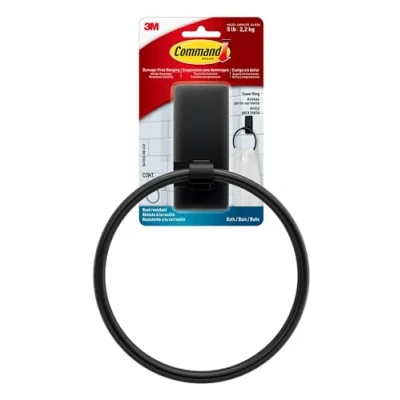 Image of Command Towel Ring [Removable]: 1 (Matte Black)