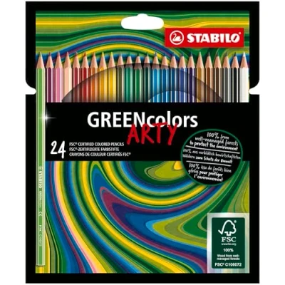 Image of Eco Friendly Colouring Pencil STABILO GREENcolors ARTY Pack of 24 Assorted Colours