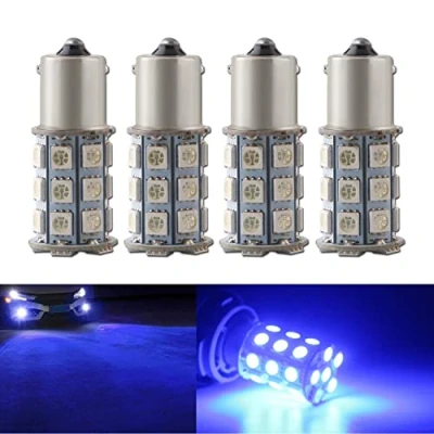 Image of Qasim 4x 1156 BA15S LED Car Bulbs P21W 1141 5050 27 SMD For front rear Turn Signal light Brake Parking Blue