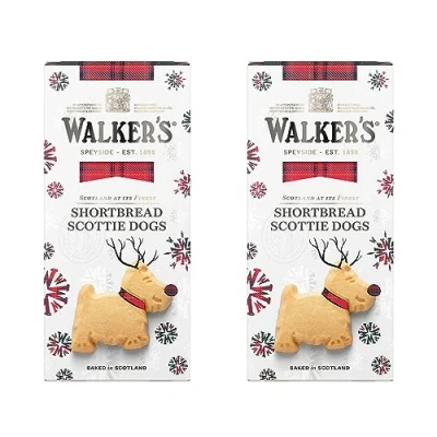 Image of Walkers Shortbread Festive Scottie Dogs 125g Pack of 2