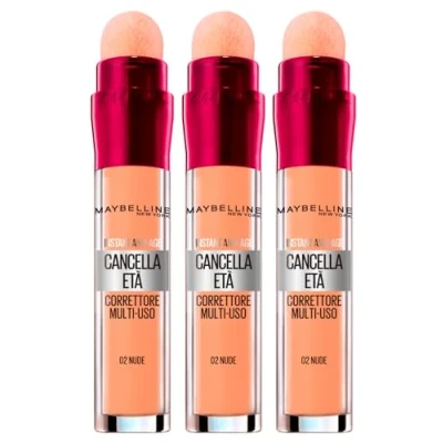 Image of 3x Maybelline New York Erase Age Multipurpose Liquid Concealer Color 02 Nude 3 Concealers