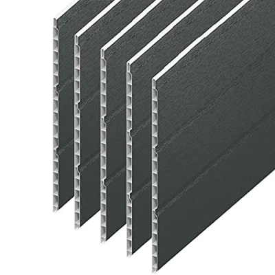 Image of uPVC Hollow Soffit Cladding Panels Anthracite Grey Plastic Board 5 Metre Length x 300mm Wide Pack