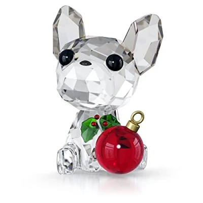 Image of Swarovski French Bulldog Ornament, Coloured Crystals Figurine, from the Holiday Cheers Collection