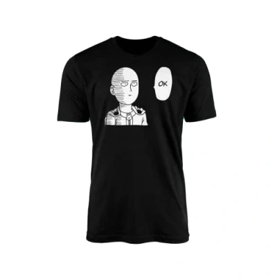 Image of Ok One Punch Man Saitama Anime Inspired T Shirt , Black, XL