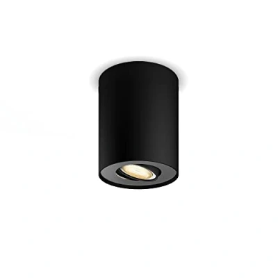 Image of Philips Hue Pillar White Ambiance Smart Single Ceiling Spotlight Extension Led [Gu10 Spot] with Bluetooth, Black, Works Alexa, Google Assistant and Apple Homekit