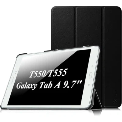 Image of FINTIE Slimshell Case for Samsung Galaxy Tab A 9.7 Inch Tablet SM T550 Super Thin Lightweight Stand Cover with Auto Sleep/Wake Feature, Black