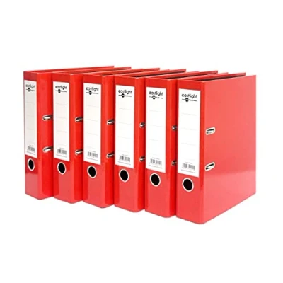 Image of Eastlight Red A4 Bright Colour Lever Arch File, Box of 6