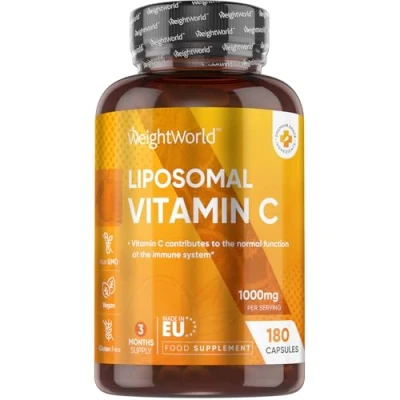 Image of Liposomal Vitamin C Capsules 1000mg 180 Vegan (3 Month Supply) High Strength Ascorbic Acid with Rosehip Extract Lypospheric VIT Supplement Non GMO