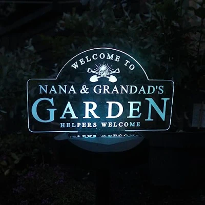 Image of Personalised Garden Sign. Outdoor LED Colour Changing Sign