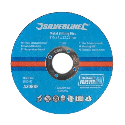 Image of Silverline Metal Slitting Discs 10pk 115 x 1 22.23mm