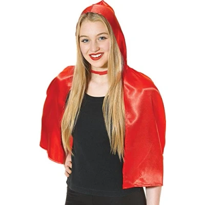 Image of Adult Christmas Fancy Dress Party Ladies Fairytale Red Riding Hood Cape Uk