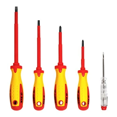 Image of S&amp;R Isolated Screwdrivers Electricians Set VDE Tested (German Electrical Engineering Association) 5 Piece, SL PH Tester, Professional Quality